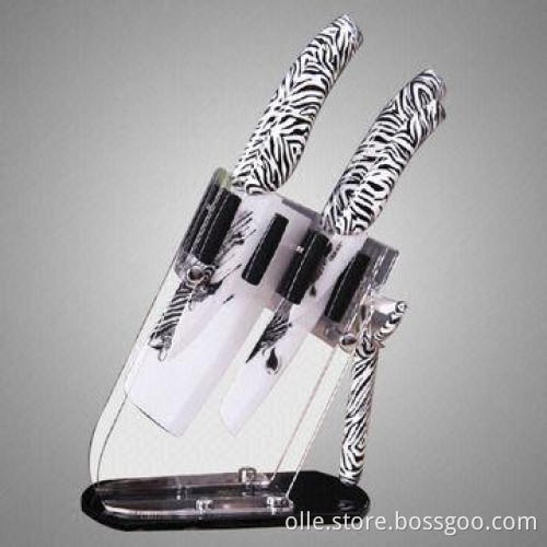 Eco-friendly White Blade Zebra Printing Funny Knife Set